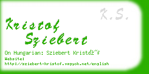 kristof sziebert business card